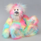 Arabella a sweet and colourful one of a kind artist bear in stunning faux fur and gorgeous fluffy mohair by Barbara-Ann Bears, she stands 13 inches/33 cm tall