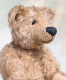 Foggy is a sweet vintage limited edition mohair artist bear from Barbara-Ann Bears he stands 14 inches/35cm tall.
Foggy dates from the mid 1990s and is number 4 of 4 from an edition we made for Collectif teddy bear shop near Southampton
