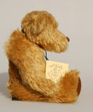 Wilfred is a very sweet and friendly artist teddy bear in gorgeous mohair by Barbara Ann Bears, he is 12 inches/30 cm tall and is 8.5 inches/21 cm sitting. Wilfred is made from a wonderful antique gold mohair with brown wool felt paw pads and gorgeous amber glass eyes. Wilfred has a carefully embroidered brown nose