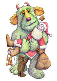 Monster Hugs, a Christmas Card for people who love Christmas and Monsters