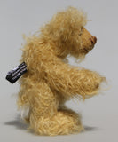 Amos is a very sweet and happy little artist bear by Barbara Ann Bears, he stands just 6.5 inches/16 cm tall and is 5 inches/12 cm sitting. He is made from a very long and fluffy beige mohair with beige wool felt paw pads, hand painted glass eyes with eyelids, a little hand embroidered nose and a beaming smile