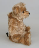 Angus is a very sweet and friendly artist teddy bear in gorgeous mohair by Barbara Ann Bears, he is 7.5 inches/19 cm tall and is 6 inches/15 cm sitting.  Angus is a wonderful traditional teddy bear, a bear we made in the early 1990s, he is made from a grey mohair that has very fine black threads running through it.  Angus has grey wool felt paw pads and gorgeous vintage boot buttons for eyes, he has a little, carefully embroidered black nose and a very relaxed and lovable expression.