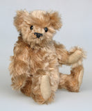 Angus is a very sweet and friendly artist teddy bear in gorgeous mohair by Barbara Ann Bears, he is 7.5 inches/19 cm tall and is 6 inches/15 cm sitting.  Angus is a wonderful traditional teddy bear, a bear we made in the early 1990s, he is made from a grey mohair that has very fine black threads running through it.  Angus has grey wool felt paw pads and gorgeous vintage boot buttons for eyes, he has a little, carefully embroidered black nose and a very relaxed and lovable expression.