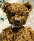 Arbuthnot, an extremely large and elegant classical, traditional mohair artist teddy bear by Barbara Ann Bears Arbuthnot is a very big classical teddy bear, he stands 28 inches (71cm) tall and is 21 inches (54cm) sitting, he's heavy too, weighing about 4kg/9lb. Arbuthnot is the second of an edition of 2.