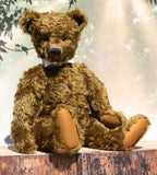 Arbuthnot, an extremely large and elegant classical, traditional mohair artist teddy bear by Barbara Ann Bears Arbuthnot is a very big classical teddy bear, he stands 28 inches (71cm) tall and is 21 inches (54cm) sitting, he's heavy too, weighing about 4kg/9lb. Arbuthnot is the second of an edition of 2.