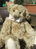 The Augustus Teddy Bear pattern makes a large, classical, traditional mohair Barbara-Ann Bear about 22 inches (55cm) tall.  A teddy bear sewing pattern to make a large, elegant, traditional mohair artist teddy bear with a centre seam in his head gusset, a long snout, a hump and long arms and legs
