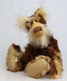 Balthazar is a magnificent and very handsome, one of a kind, artist teddy bear by Barbara-Ann Bears in a gorgeous fluffy and batik mohair, he stands 19.5 inches (50 cm) tall and is 15 inches (38 cm) sitting.
