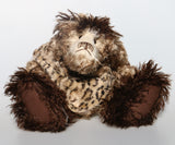 Borodin The Bison Biter is a wild and grumpy, number one in an edition of ten, artist bear made from fluffy and tipped mohairs by Barbara Ann Bears