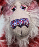 Bartholomew is a fabulous and charismatic, one of a kind, artist teddy bear in gorgeous hand-dyed mohair and faux fur by Barbara-Ann Bears. Bartholomew stands 21.5 inches (55 cm) tall and is 16 inches (40 cm) sitting.