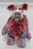 Bartholomew is a fabulous and charismatic, one of a kind, artist teddy bear in gorgeous hand-dyed mohair and faux fur by Barbara-Ann Bears. Bartholomew stands 21.5 inches (55 cm) tall and is 16 inches (40 cm) sitting.