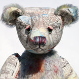 The Noogie Teddy Bear pattern makes a large, classical, traditional mohair Barbara-Ann Bear about 22 inches (55cm) tall.  A teddy bear sewing pattern to make a large traditional mohair artist teddy bear with a long snout and long arms and legs