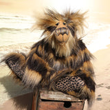 Bobby Bibba is a very fashionable and exotic, one of a kind, artist bear by Barbara-Ann Bears in luxurious mohair and upcycled Biba faux fur Bobby Bibba stands 15 inches (38 cm) tall and is 12 inches (30 cm) sitting. Bobby Bibba is a gorgeous and striking fluffy teddy bear who was once a rather glamorous short jacket