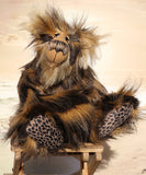 Bobby Bibba is a very fashionable and exotic, one of a kind, artist bear by Barbara-Ann Bears in luxurious mohair and upcycled Biba faux fur Bobby Bibba stands 15 inches (38 cm) tall and is 12 inches (30 cm) sitting. Bobby Bibba is a gorgeous and striking fluffy teddy bear who was once a rather glamorous short jacket