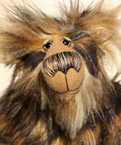 Bobby Bibba is a very fashionable and exotic, one of a kind, artist bear by Barbara-Ann Bears in luxurious mohair and upcycled Biba faux fur Bobby Bibba stands 15 inches (38 cm) tall and is 12 inches (30 cm) sitting. Bobby Bibba is a gorgeous and striking fluffy teddy bear who was once a rather glamorous short jacket