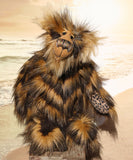 Bobby Bibba is a very fashionable and exotic, one of a kind, artist bear by Barbara-Ann Bears in luxurious mohair and upcycled Biba faux fur Bobby Bibba stands 15 inches (38 cm) tall and is 12 inches (30 cm) sitting. Bobby Bibba is a gorgeous and striking fluffy teddy bear who was once a rather glamorous short jacket