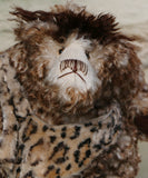 Borodin The Bison Biter is a wild and grumpy, number one in an edition of ten, artist bear made from fluffy and tipped mohairs by Barbara Ann Bears