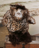Borodin The Bison Biter is a wild and grumpy, number one in an edition of ten, artist bear made from fluffy and tipped mohairs by Barbara Ann Bears