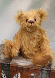 Braithwaite, a lovable slightly raggedy, one of a kind, traditional artist teddy bear made from beautiful German mohair by Barbara-Ann Bears. Braithwaite stands 11 inches (28cm) tall and is 8 inches (20cm) sitting. Braithwaite comes from the same design as we used to make Marigold's teddy bear for Downton Abbey