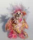 Bronwyn is a beautiful, happy and subtly colourful, one of a kind, hand dyed mohair artist teddy bear by Barbara-Ann Bears