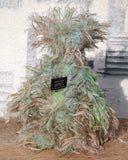 Byron is a wild thing, yet a very friendly wild thing, a one of a kind, hand dyed mohair artist bear by Barbara-Ann Bears, he stands 10.5 inches (26 cm) tall and is 8 inches (20 cm) sitting. He is made from a gorgeous, long, straggly mohair that Barbara has dyed in jade, turquoise with some green, amber and sky blue