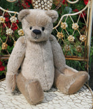 The Frederick Teddy Bear pattern makes a sweet traditional Barbara-Ann Bear about 15 inches (38cm) tall. This one in short straight mohair