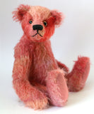 Charlie is a very friendly and sweet, little traditional teddy bear made from fabulous hand dyed mohair in warm colours by Barbara Ann Bears Charlie is 8 inches (20cm) tall and is 6 inches (15cm) sitting.