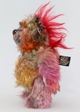 Charlie Chuffle is an extremely lovable, sweet and happy one of a kind artist bear made from beautiful hand dyed mohair by Barbara Ann Bears Charlie Chuffle stands just 8 inches (20 cm) tall and is 6 inches (15cm) sitting, this doesn't include his beautiful red mohawk which adds a further 2.5 inches (7cm)