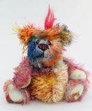 Charlie Chuffle is an extremely lovable, sweet and happy one of a kind artist bear made from beautiful hand dyed mohair by Barbara Ann Bears Charlie Chuffle stands just 8 inches (20 cm) tall and is 6 inches (15cm) sitting, this doesn't include his beautiful red mohawk which adds a further 2.5 inches (7cm)