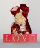 Christoff is a very cuddly and jolly one of a kind, red and cream mohair artist teddy bear by Barbara-Ann Bears who is full of love Christoff stands 10 inches( 25 cm) tall and is 7.5 inches (19 cm) sitting. Christoff is ready for a cuddle, well he's always ready for a cuddle, it's what he loves most!