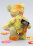 Chumley is an extremely lovable, sweet and happy one of a kind artist bear made from beautiful hand dyed mohair by Barbara Ann Bears Chumley stands just 8 inches (20 cm) tall and is 6 inches (15cm) sitting. He is made from a fairly short, straight pile mohair that Barbara has hand-dyed in a combination of spring colours