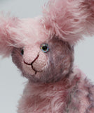 Clover Blossom is a very sweet and gentle, one of a kind rabbit in beautifully coloured mohair by Barbara Ann Bears Clover Blossom stands 9.5 inches( 24 cm) tall and is 7 inches (18cm) sitting, her ears are 8.5 inches (22 cm) across the top. Clover Blossom is a little sweetie, a beautifully coloured rabbit with a heart of gold.