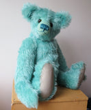 The Noogie Teddy Bear pattern makes a large, classical, traditional mohair Barbara-Ann Bear about 22 inches (55cm) tall.  A teddy bear sewing pattern to make a large traditional mohair artist teddy bear with a long snout and long arms and legs