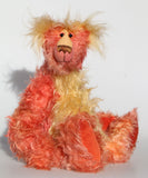 Crispin is a beautifully coloured, elegant and friendly, one of a kind artist teddy bear in stunning hand dyed mohair by Barbara-Ann Bears