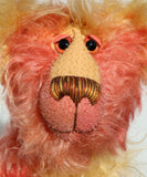 Crispin is a beautifully coloured, elegant and friendly, one of a kind artist teddy bear in stunning hand dyed mohair by Barbara-Ann Bears