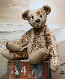 Eduardo is a large, traditional one of a kind, artist teddy bear in splendid vintage crushed velvet by Barbara Ann Bears Eduardo is quite a large bear, he's 21.5 inches (54 cm) tall and is 15 inches (39 cm) sitting.  Eduardo is a wonderful, friendly traditional teddy bear. He has a great presence, he's not austere or aloof, he's a wonderfully cuddly chap