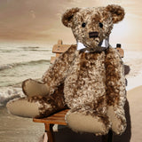 Eduardo is a large, traditional one of a kind, artist teddy bear in splendid vintage crushed velvet by Barbara Ann Bears Eduardo is quite a large bear, he's 21.5 inches (54 cm) tall and is 15 inches (39 cm) sitting. Eduardo is a wonderful, friendly traditional teddy bear with a great presence