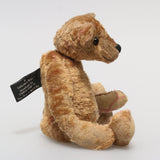 Eustace is a very lovable and sweet, one of a kind, traditional artist teddy bear made from gorgeous vintage mohair by Barbara-Ann Bears. Eustace stands 8 inches (20 cm) tall and is 6 inches (15 cm) sitting. Eustace is made from beige vintage German mohair with a faint design in red, with boot button eyes