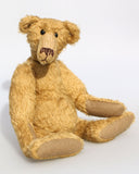 Hank PRINTED jointed mohair teddy bear sewing pattern to make a quirky Barbara-Ann Bear, with a long nose, big belly, long hands and feet. The Hank Teddy Bear pattern makes a curious, old-fashioned Barbara-Ann Bear, with a long nose