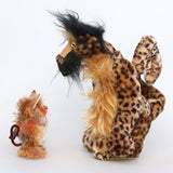 Mouseterpiece and Houdini are a very playful, one of a kind artist mouse and cat by Barbara Ann Bears, in beautiful faux fur and mohair  Houdini stands 13 inches/33 cm tall and is 11 inches/27 cm sitting, Mouseterpiece stands just 5 inches/12.5 cm tall and is 4 inches/10 cm sitting, his tail is 5.5 inches/14 cm long.