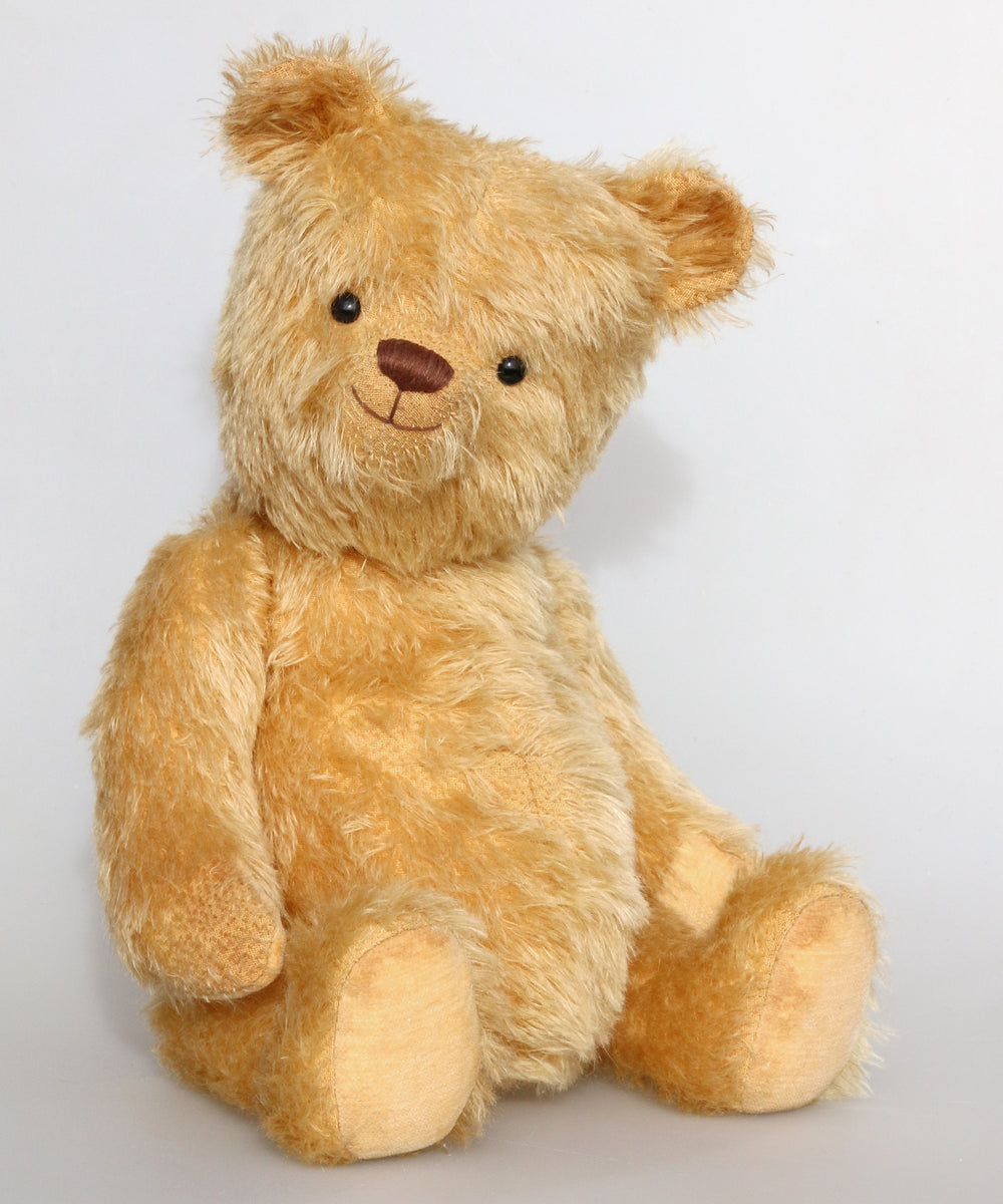 Hughie is a large, traditional mohair teddy bear by Barbara Ann Bears