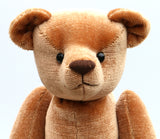 The Francis Teddy Bear pattern makes a sweet traditional Barbara-Ann Bear about 14 inches (36 cm) tall. This is our newest teddy bear sewing pattern and we think he looks very sweet. You could use slightly longer mohair or you could make him using other fabric, as a memory bear for example.