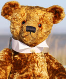 The Noogie Teddy Bear pattern makes a large, classical, traditional mohair Barbara-Ann Bear about 22 inches (55cm) tall.  A teddy bear sewing pattern to make a large traditional mohair artist teddy bear with a long snout and long arms and legs