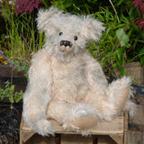 The Augustus Teddy Bear pattern makes a large, classical, traditional mohair Barbara-Ann Bear about 22 inches (55cm) tall.  A teddy bear sewing pattern to make a large, elegant, traditional mohair artist teddy bear with a centre seam in his head gusset, a long snout, a hump and long arms and legs