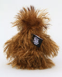 Phizzin McPhuzzin is a very sweet and happy little brown mohair artist bear by Barbara Ann Bears, he stands just 6 inches( 15 cm) tall and is 4.5 inches (11 cm) sitting. Bruce McCubbin is made from a very long and fluffy chocolate brown mohair while the top of his head is a very similar mohair but tipped with black