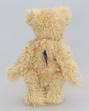 Duncan a one of a kind, traditional mohair artist teddy bear by Barbara-Ann Bears. He stands 11 inches (28cm) tall and is 8 inches (20cm) sitting. He is made from a dense wavy blonde German mohair with wool felt paw pads.  Walter is from the design we used to make Marigold's teddy bear for the TV series Downton