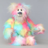 Arabella a sweet and colourful one of a kind artist bear in stunning faux fur and gorgeous fluffy mohair by Barbara-Ann Bears, she stands 13 inches/33 cm tall