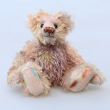 Archibald is a sweet little traditional, one of a kind artist teddy bear, in subtly coloured hand dyed mohair by Barbara Ann Bears he stands 6 inches/15 cm tall