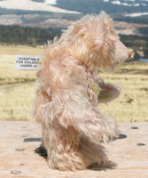 Archibald is a sweet little traditional, one of a kind artist teddy bear, in subtly coloured hand dyed mohair by Barbara Ann Bears he stands 6 inches/15 cm tall