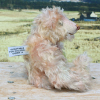 Archibald is a sweet little traditional, one of a kind artist teddy bear, in subtly coloured hand dyed mohair by Barbara Ann Bears he stands 6 inches/15 cm tall