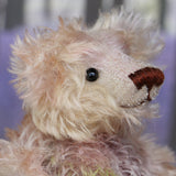 Archibald is a sweet little traditional, one of a kind artist teddy bear, in subtly coloured hand dyed mohair by Barbara Ann Bears he stands 6 inches/15 cm tall